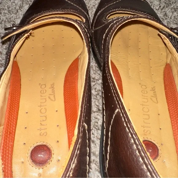 Clarks Unstructured Poem 85174 Leather Brown Mary Jane Loafer Flats, Size 7 - Picture 10 of 10